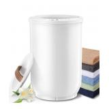 Flyhit Large Towel Warmer- White, Lid With Wood Ha