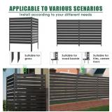 Noo Dig Metal Privacy Fence Panels for Outside, 3