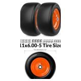11x6.00-5 Flat Free Tire and Wheel Pair, Solid Tir