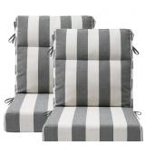Set Of 2 Outdoor High Back Chair Cushion Seat Pads