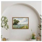 Wooden Framed Canvas Wall Art, Meadow Lane Pastora