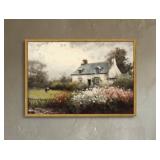 Vintage Framed Landscape canvas Wall Art - Rustic