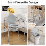 Soundfuse 3In1 Bedside Commode Chair - Dual Crossb