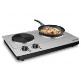 CUSIMAX 1800W Double Burner Hot Plate- Stainless S