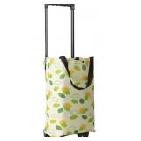 2In1 Foldable Shopping Bag With Wheels - Green Lea