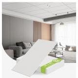 10 Pack Smooth Drop Ceiling Tiles - Waterproof, Hi