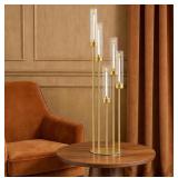 6 Pcs Gold Candle Centerpieces For Tables - 35x8.6