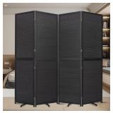 Bamboo Room Divider Folding Privacy Screen, 5.6 Ft