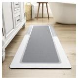 Montvoo Bath Mat Rug Long Non Slip - Grey, 24x70"
