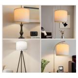 2 Pack Large Drum Lamp Shade, Textured Linen, Beig