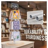 Greeting Card Display Rotating Rack, White Metal W