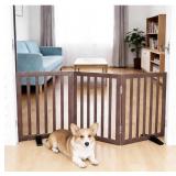 Indoor 3 Panel Dog Gate- Brown, Approx. 24" High,
