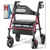 HOMLAND, Foldable Rollator Walker With Seat For Se