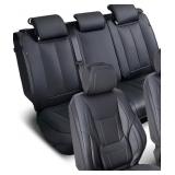 Coverland Rear Leather Seat Covers - Black, Compat