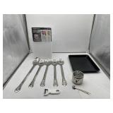 9 Ct Kitchen Tool Lot- (4) Slotted Metal Spoons (1