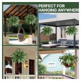 2 Pack Faux Boston Fern, 48" Across, 2 Stakes Inc