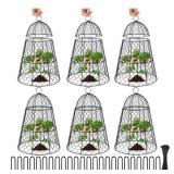 6 Ct Garden Cloches for Plants, Metal Extra L