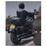 Kemimoto Motorcycle Tail Bag, PU Black Leather, Wa