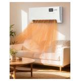 Smart Wall Mounted Heater w/Remote - White, 10.2x2