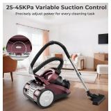 EDLOENS, Canister Vacuum Cleaner, 1600W Bagless, 4