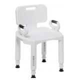 Drive Medical Bathroom Bench With Back & Arms, Adj