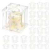 11 Pack Clear Gift Boxes With Ribbon, 3-Layer, 10x