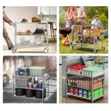 Heavy Duty Rolling Cart, 40x25x39" Kitchen Cart w