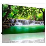 Waterfall Stretched Canvas Wall Art- 55" x 27.5"