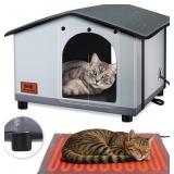 Insulated Heated Cat House Indoor/Outdoor, Elevate