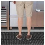 Slip Preventing Rubber Floor Mat, Black, Low-Profi