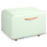 Navaris Bread Box- Metal , Mint Green, Drop Down D