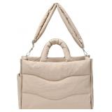 2 Ct. Puffer Tote Bag - 13x6x16", Luggage Strap