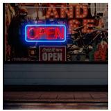 LED Open Sign For Business Window w/Remote - 12V/2