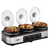 Sunvivi Triple Slow Cooker - 1.5-Quart Pots, 3 Spo
