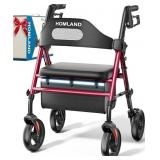 Homland Foldable Rollator Walker, 10" and 8" All