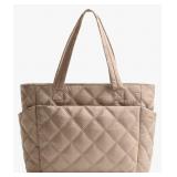 Wavy Tote Bag- Lightweight, Puffy, Compartments, Q