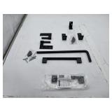 Gate Handle and Pin Hinge Kit, Black Finish, Some