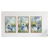 3 Pc. Great Blue Heron Framed Wall Art, Watercolor