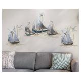 Set Of 3 Metal Sailboat Wall Art - (1) 21.2x34"