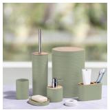 Cerbior 6 Pcs. Green Bathroom Accessories Set - So