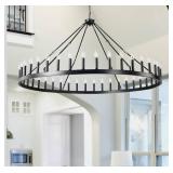 64" Extra Large Wagon Wheel Chandelier, Adjustabl
