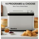 Neretva Bread Machine- 15-in-1 Bread Maker- Dual H