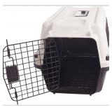 Plastic Dog/Cat Traveling Crate - Tan/Grey, 13x20x