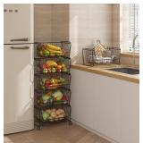 PUSDON, 6-Tier Tall Stackable Wire Storage Baskets