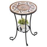 MumTop Outdoor Glass Birdbath With Metal Stand