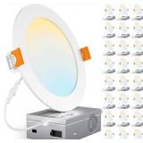 Charkee 24 Pack 6" 5CCT Ultra Thin LED Recessed C