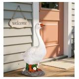 Porch Goose Statue - 19", White Goose