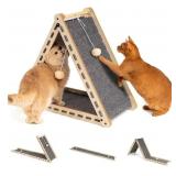 Cat Scratcher with Ball Toy Foldable, Felt Triangl