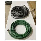 2 Count Water Hose Lot, (1) Green, 5/8" Round x 5