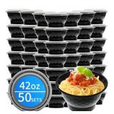 100 Pc. Meal Prep Containers, Approx. 7x4" Black